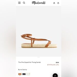 Madewell The Mira Espadrille Thong Sandal